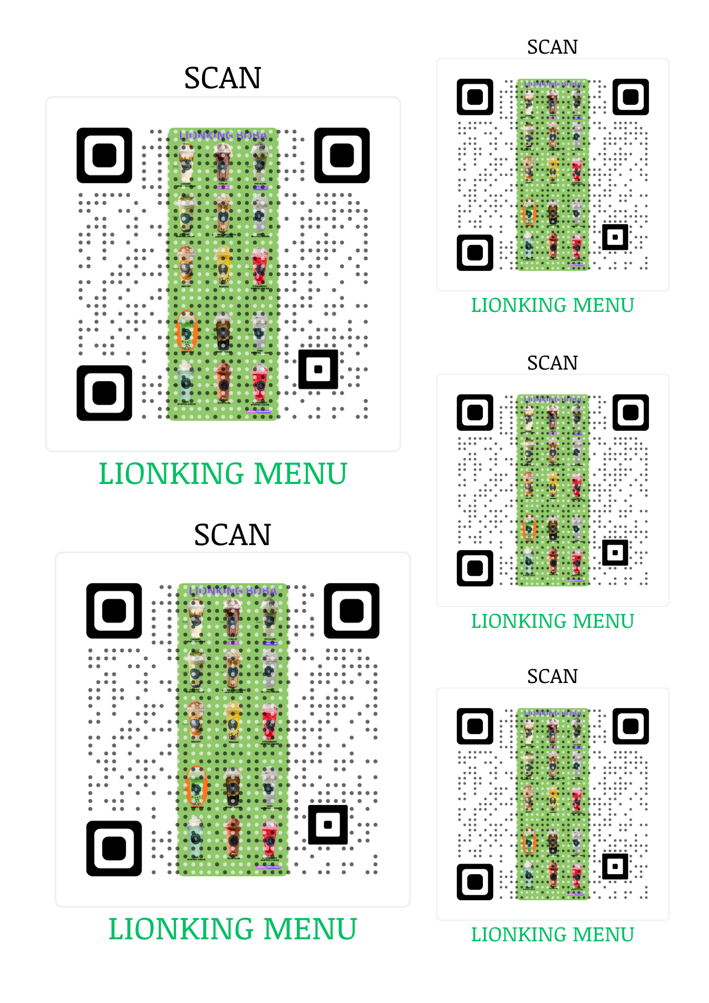 Lion King Menu QR Codes